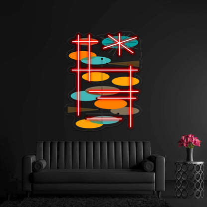 Midcentury Modern Ovals Iii Wall Artwork Neon Signs