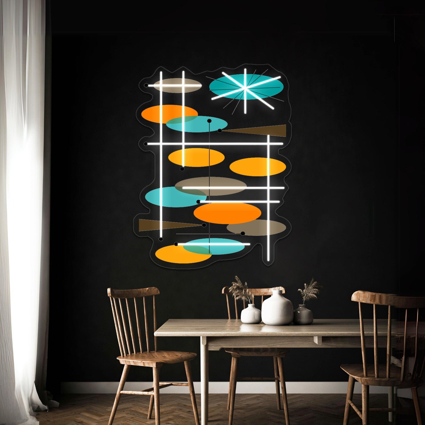 Midcentury Modern Ovals Iii Wall Artwork Neon Signs