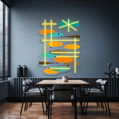 Midcentury Modern Ovals Iii Wall Artwork Neon Signs