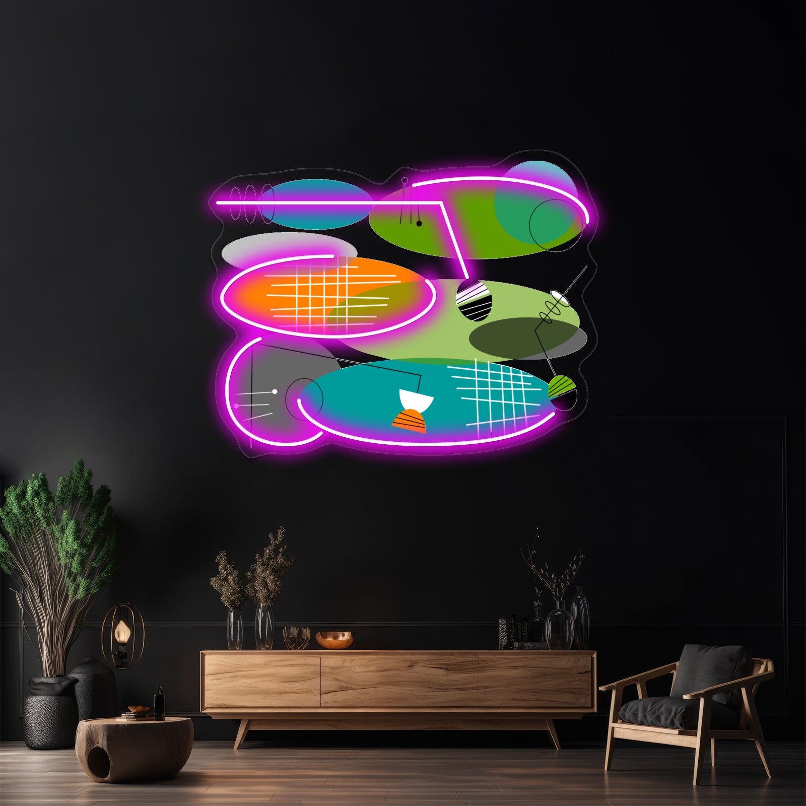 Midcentury Modern Ovals Wall Artwork Neon Signs | Shineneon