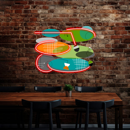 Midcentury Modern Ovals Wall Artwork Neon Signs