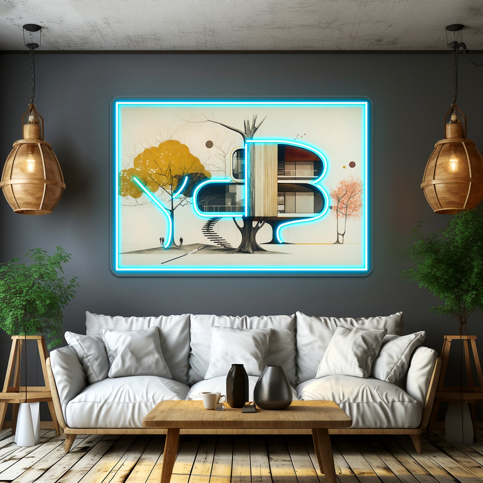Midcentury Modern Treehouse Wall Artwork Neon Signs | Shineneon