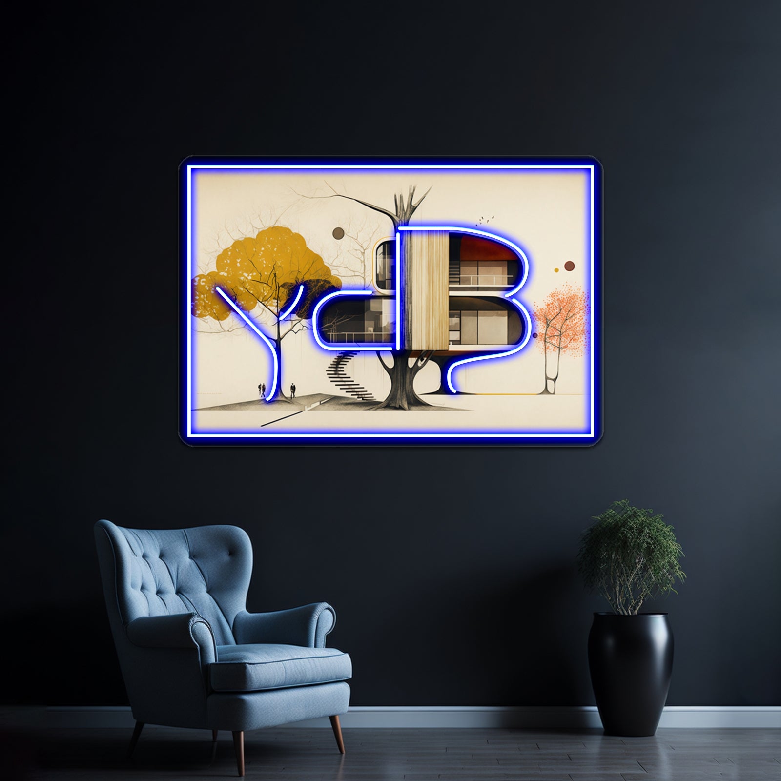 Midcentury Modern Treehouse Wall Artwork Neon Signs | Shineneon