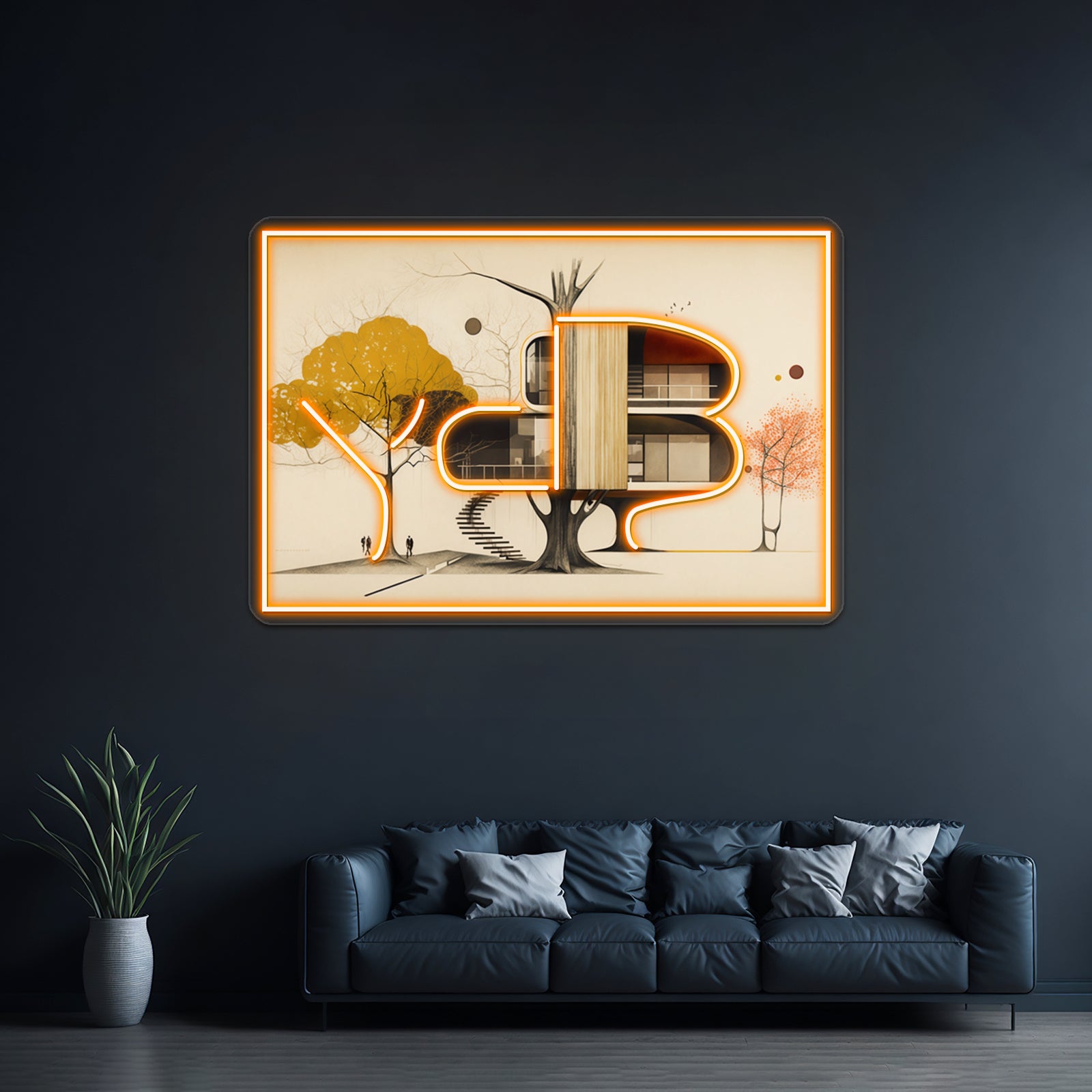 Midcentury Modern Treehouse Wall Artwork Neon Signs | Shineneon