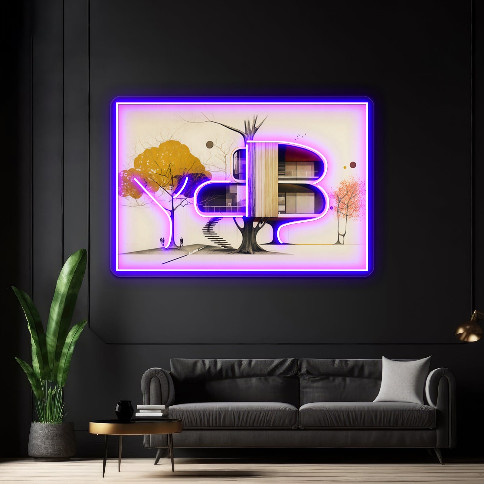 Midcentury Modern Treehouse Wall Artwork Neon Signs | Shineneon