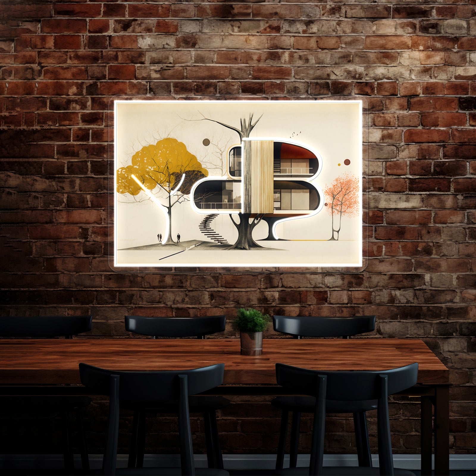 Midcentury Modern Treehouse Wall Artwork Neon Signs | Shineneon