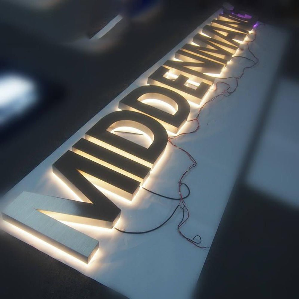 Middenman 3D Backlit Letters Business Metal Led Sign - Shineneon