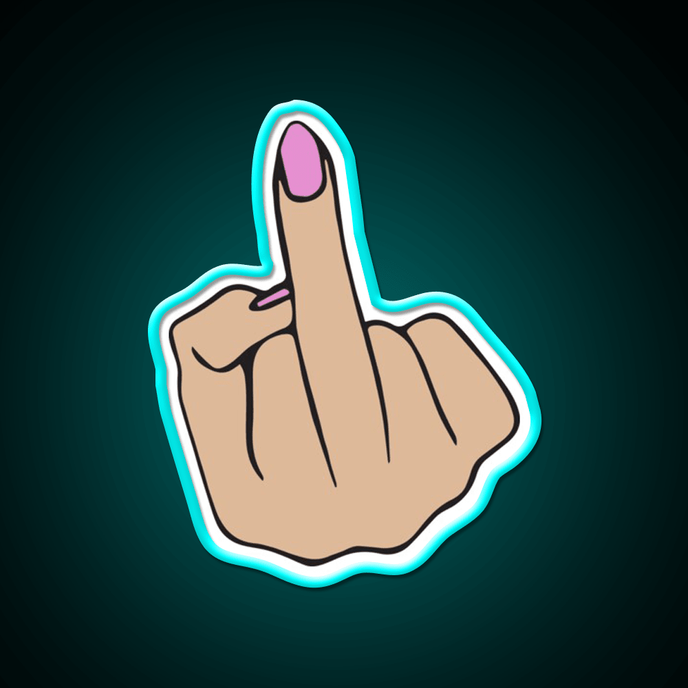 Middle Finger Nail Salon Led Neon Sign Rgb Color - Shineneon
