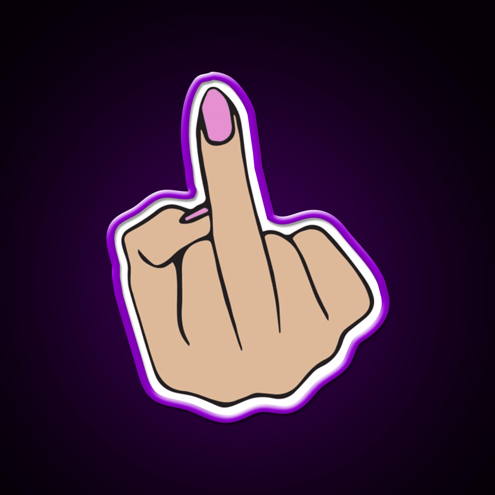 Middle Finger Nail Salon Led Neon Sign Rgb Color - Shineneon
