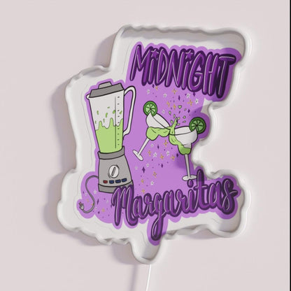 Midnight Margarita Magic Rgb Led Neon Sign - Neon sign mounted on wall in room