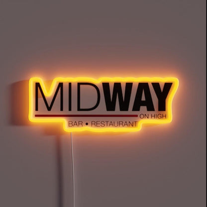 Midway On High Rgb Led Neon Sign - Custom LED neon sign front view