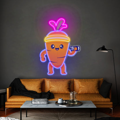 Mighty Baby Carrot Neon Acrylic Artwork