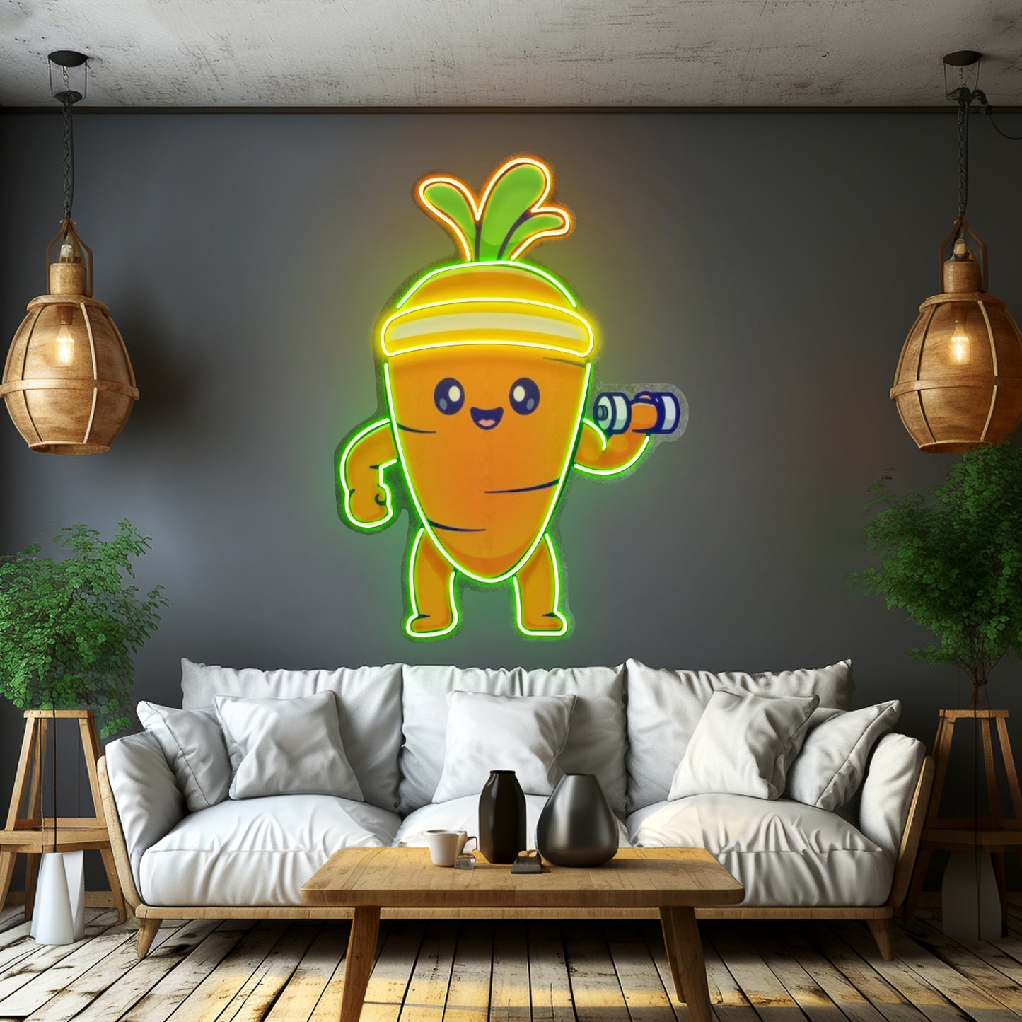 Mighty Baby Carrot Neon Acrylic Artwork