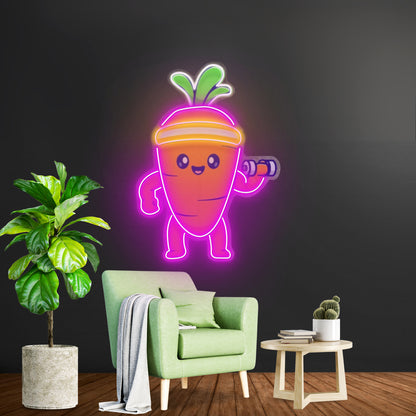 Mighty Baby Carrot Neon Acrylic Artwork