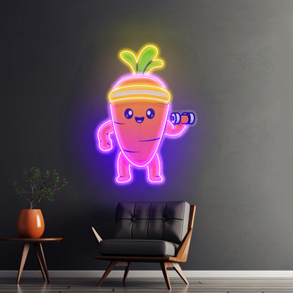 Mighty Baby Carrot Neon Acrylic Artwork