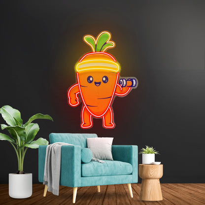 Mighty Baby Carrot Neon Acrylic Artwork