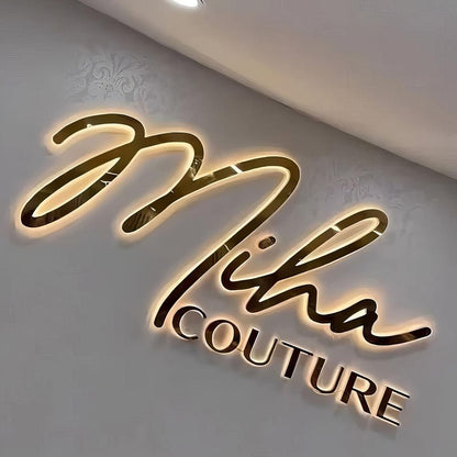Mila Couture 3D Backlit Letters Business Metal Led Sign - Shineneon