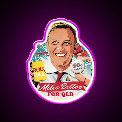 Miles Better For Qld Beer Bar Decor Led Neon Sign Rgb Color - Neon sign mounted on wall in room