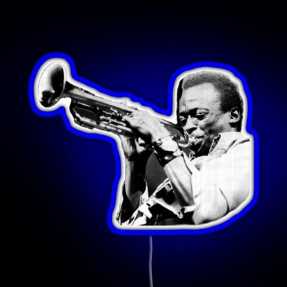 Miles Davis Rgb Neon Sign - Neon sign mounted on wall in room