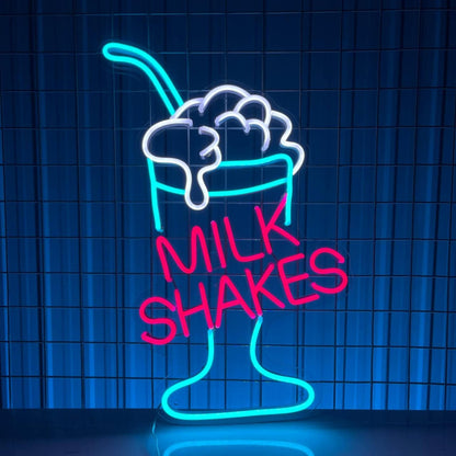 Milk Shakes Neon Led Light Coffee Shop Decor Milk Shakes Led Neon Sign | Shineneon