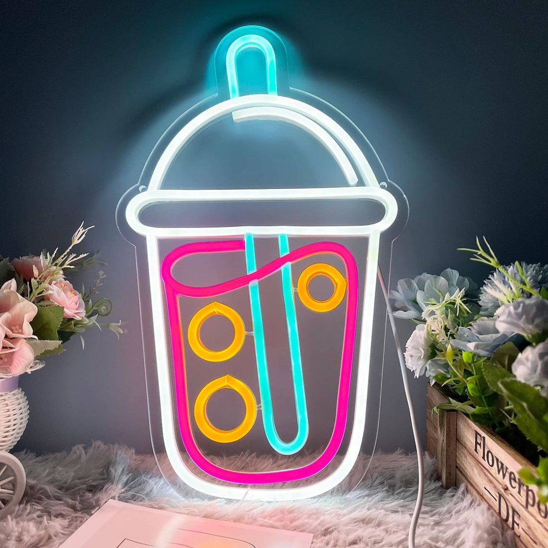 Milk Tea Cup Led Sign Business Neon Sign - Shineneon