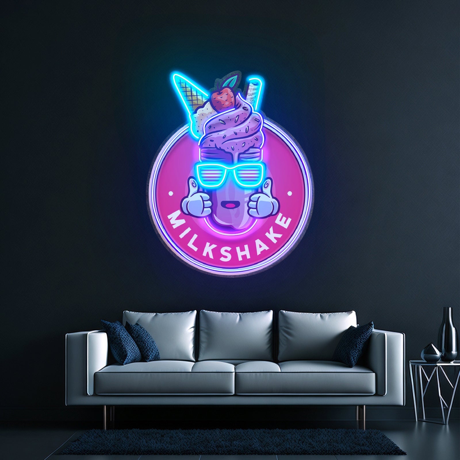 Milkshake Badge Led Neon Sign Light Custom Led Signs - Shineneon