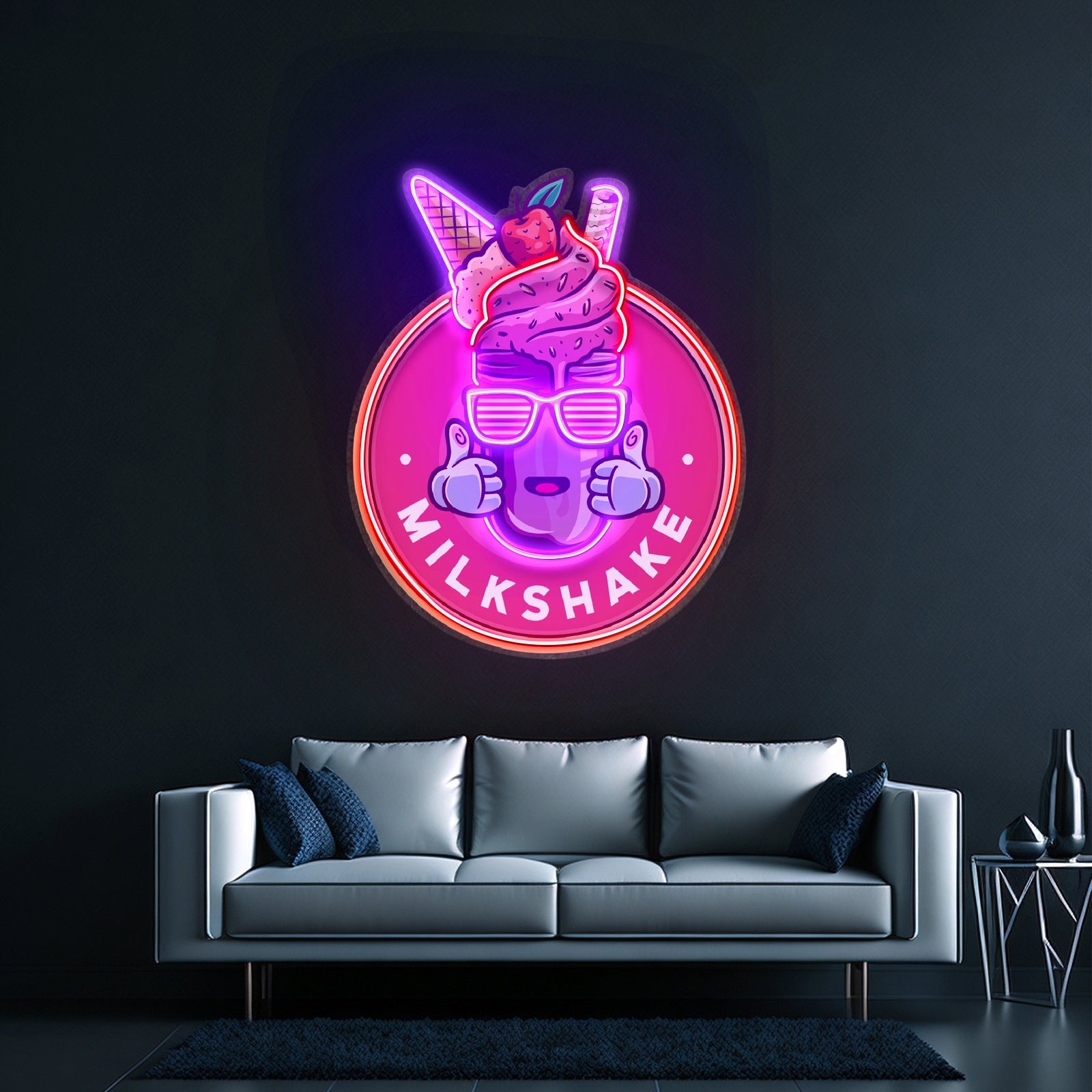 Milkshake Badge Led Neon Sign Light Custom Led Signs - Shineneon