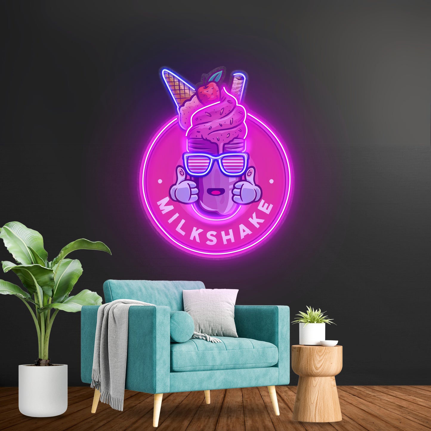 Milkshake Badge Led Neon Sign Light Custom Led Signs