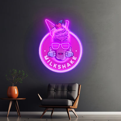 Milkshake Badge Led Neon Sign Light Custom Led Signs