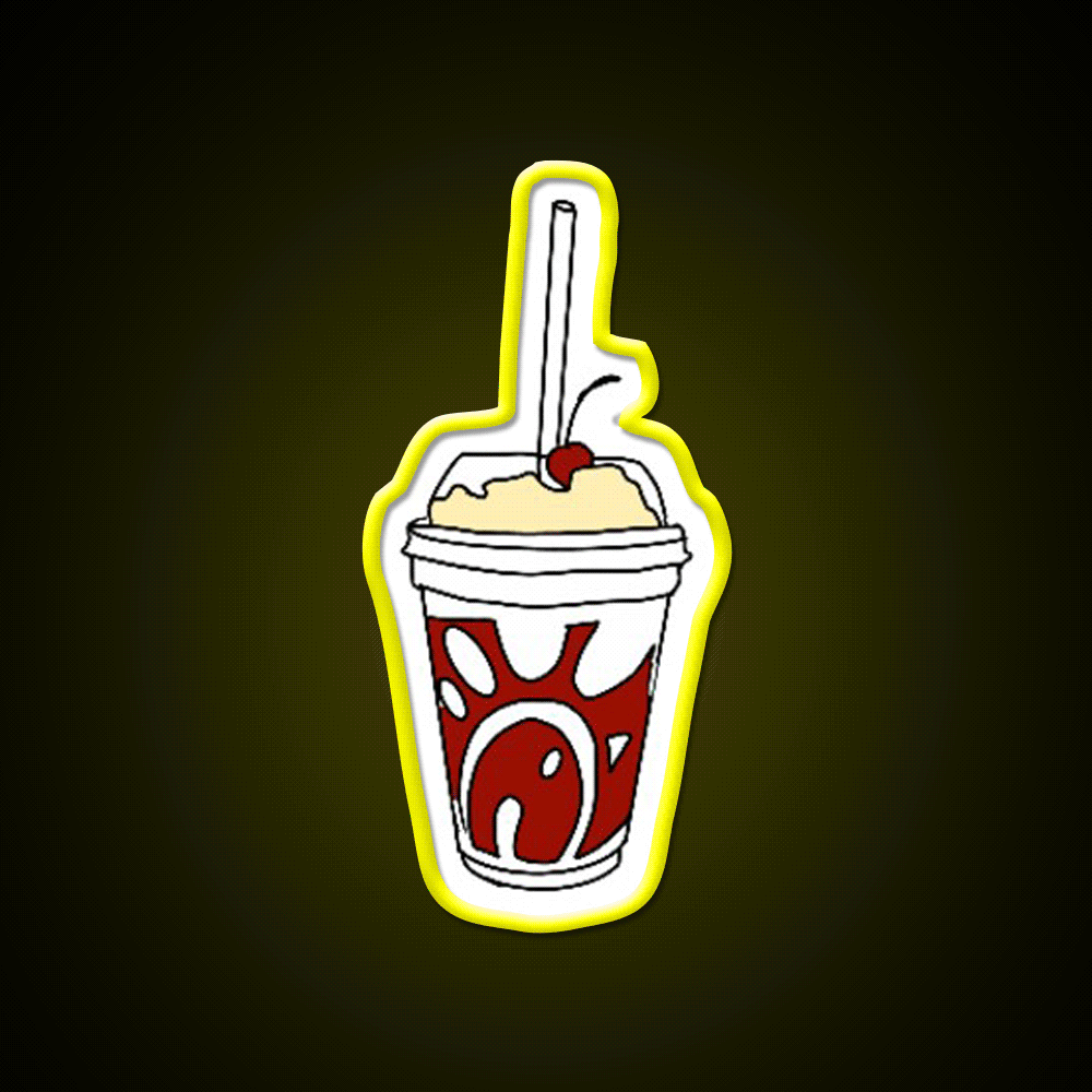 Milkshake Fast Food Led Neon Sign For Burger Place Rgb Color - Custom LED neon sign front view