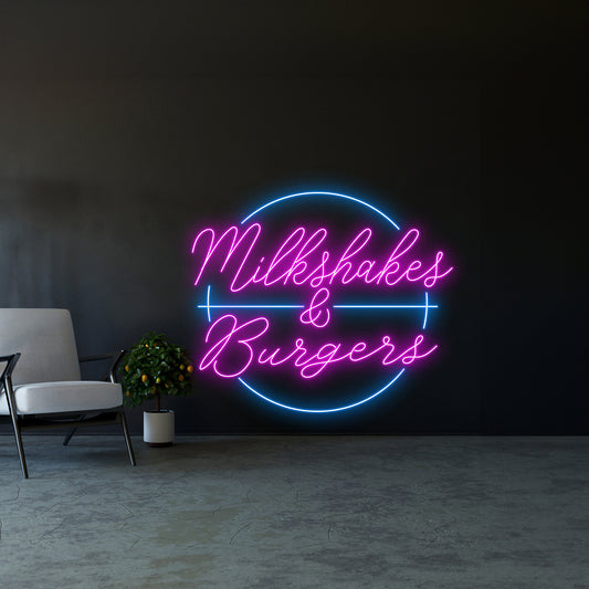 Milkshakes And Burgers Neon Sign