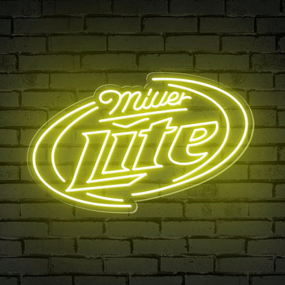 Miller Lite Red-Blue Oval Led Neon Sign For Bar Decor | Shineneon