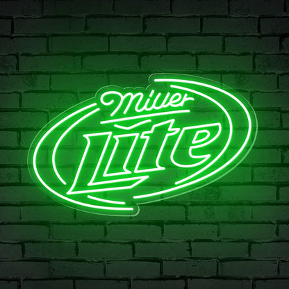 Miller Lite Red-Blue Oval Led Neon Sign For Bar Decor | Shineneon