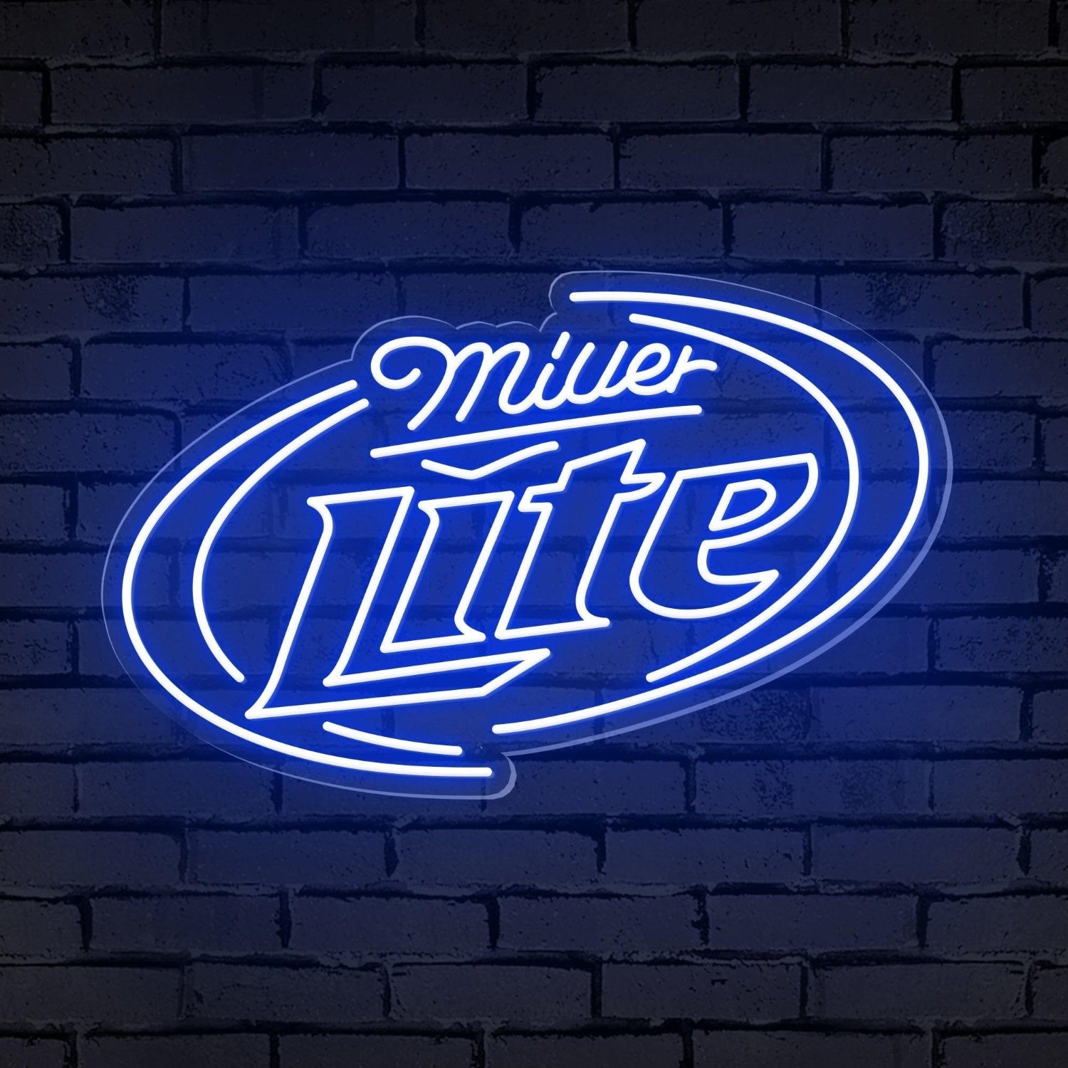 Miller Lite Red-Blue Oval Led Neon Sign For Bar Decor | Shineneon