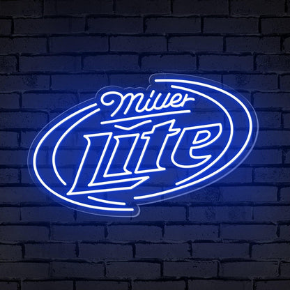 Miller Lite Red-Blue Oval Led Neon Sign For Bar Decor | Shineneon