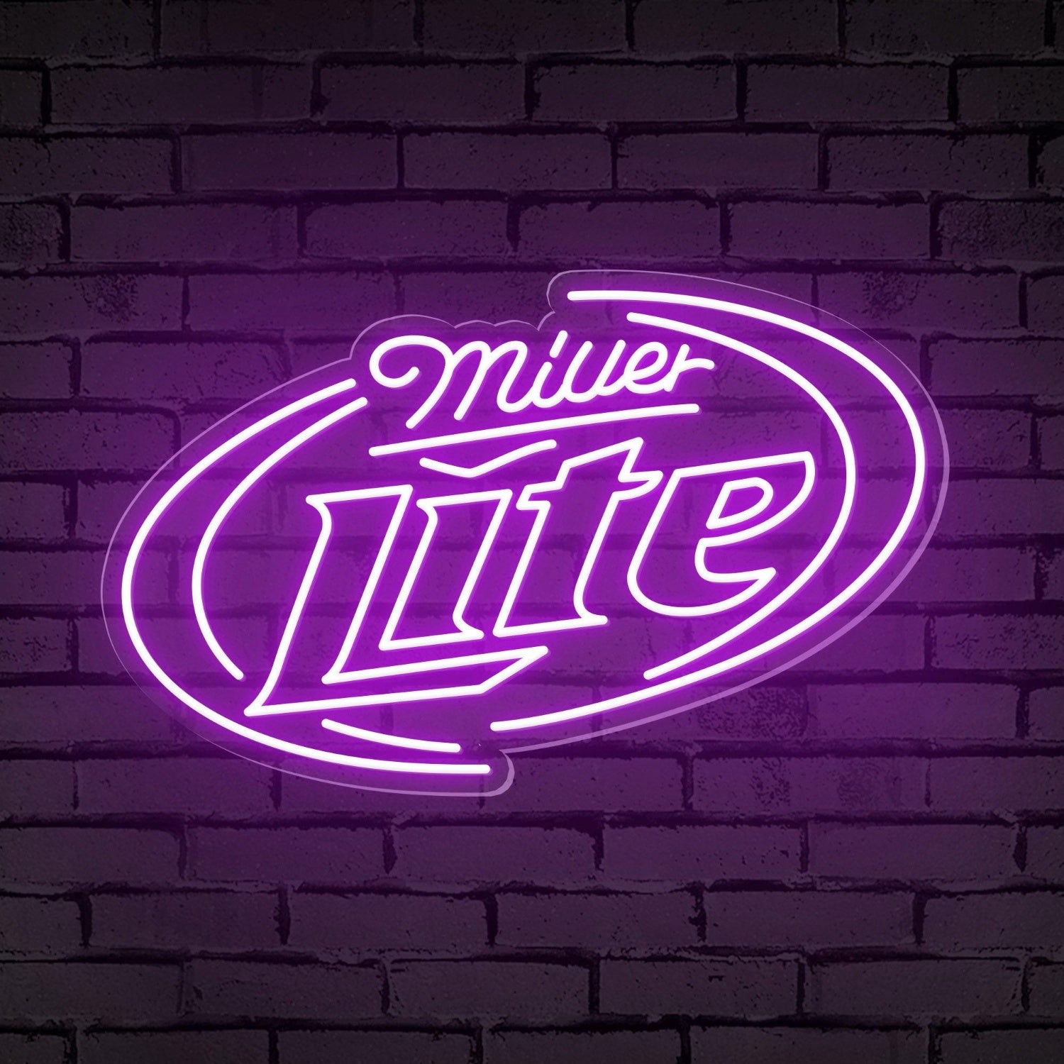 Miller Lite Red-Blue Oval Led Neon Sign For Bar Decor | Shineneon