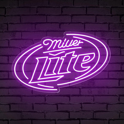 Miller Lite Red-Blue Oval Led Neon Sign For Bar Decor | Shineneon