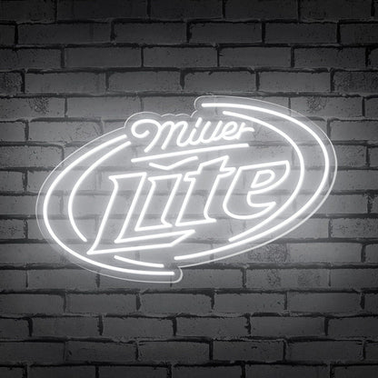 Miller Lite Red-Blue Oval Led Neon Sign For Bar Decor | Shineneon