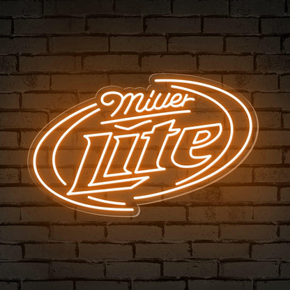 Miller Lite Red-Blue Oval Led Neon Sign For Bar Decor | Shineneon