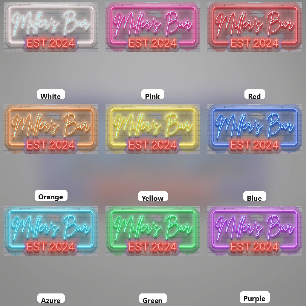 Miller's Bar LED Neon Sign - 05 Color Grid