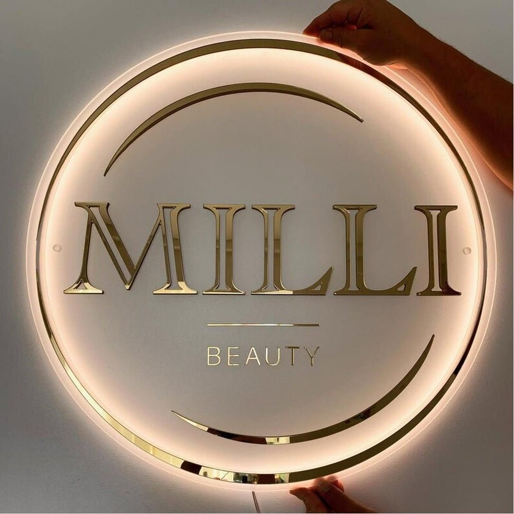 Milli Beauty Acrylic Business Logo Sign - Shineneon