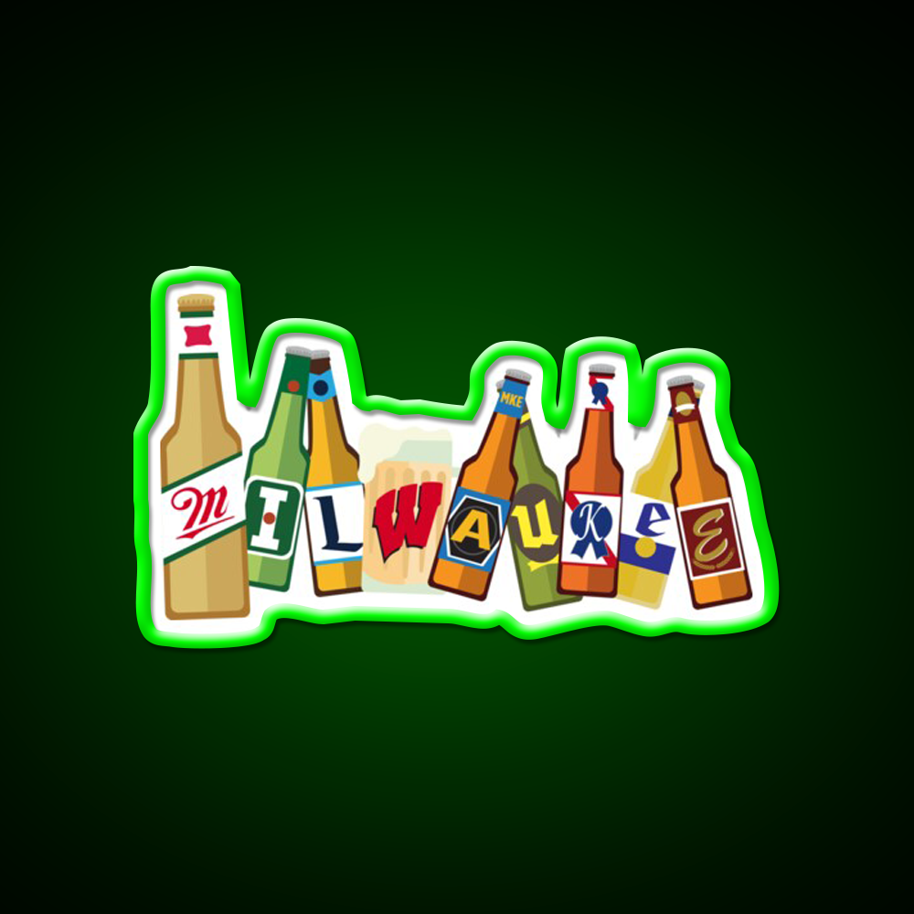 Milwaukee Beer Bar Decor Led Neon Sign Rgb Color - LED neon sign view 8