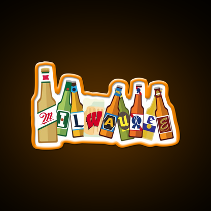 Milwaukee Beer Bar Decor Led Neon Sign Rgb Color - LED neon sign view 6