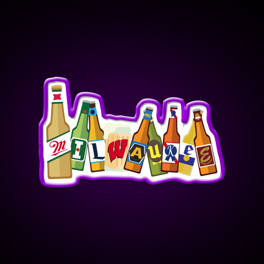 Milwaukee Beer Bar Decor Led Neon Sign Rgb Color - LED neon sign view 9