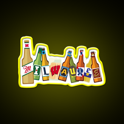 Milwaukee Beer Bar Decor Led Neon Sign Rgb Color - LED neon sign view 7