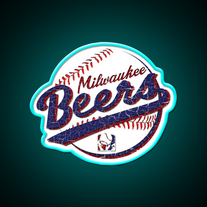 Milwaukee Beers Beer Bar Decor Led Neon Sign Rgb Color - Size and dimension reference