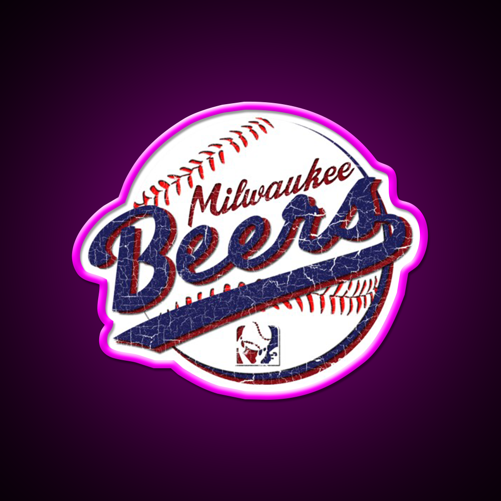 Milwaukee Beers Beer Bar Decor Led Neon Sign Rgb Color - Neon sign mounted on wall in room