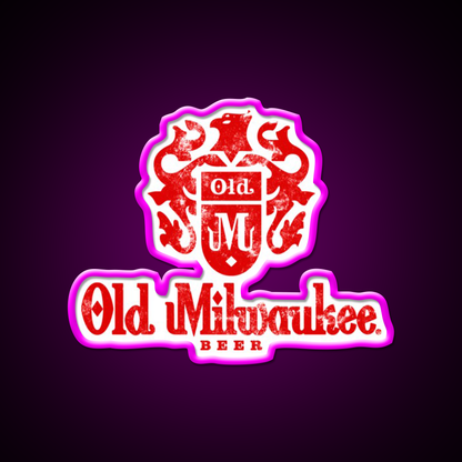 Milwaukee Classic Beer Bar Decor Led Neon Sign Rgb Color - Neon sign mounted on wall in room