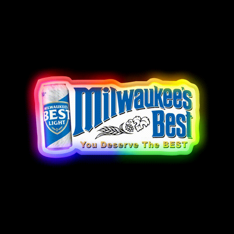 Milwaukees Light Beer Bar Decor Led Neon Sign Rgb Color