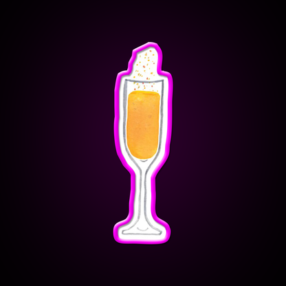 Mimosa Drink Cocktail Bar Decor Led Neon Sign Rgb Color - Neon sign mounted on wall in room